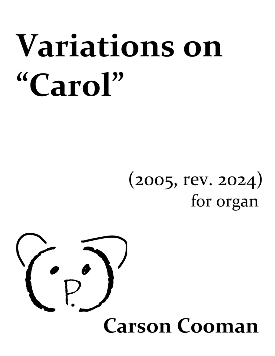 Variations on “Carol” Organ Solo scores gallery preview page 1