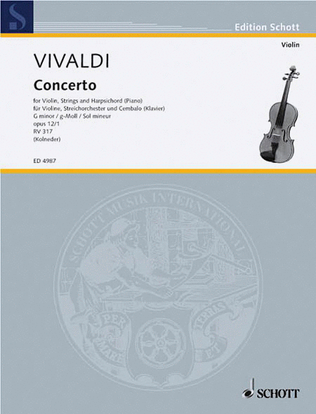 Book cover for Concerto G Minor Op. 12/1 RV 317 / PV 343