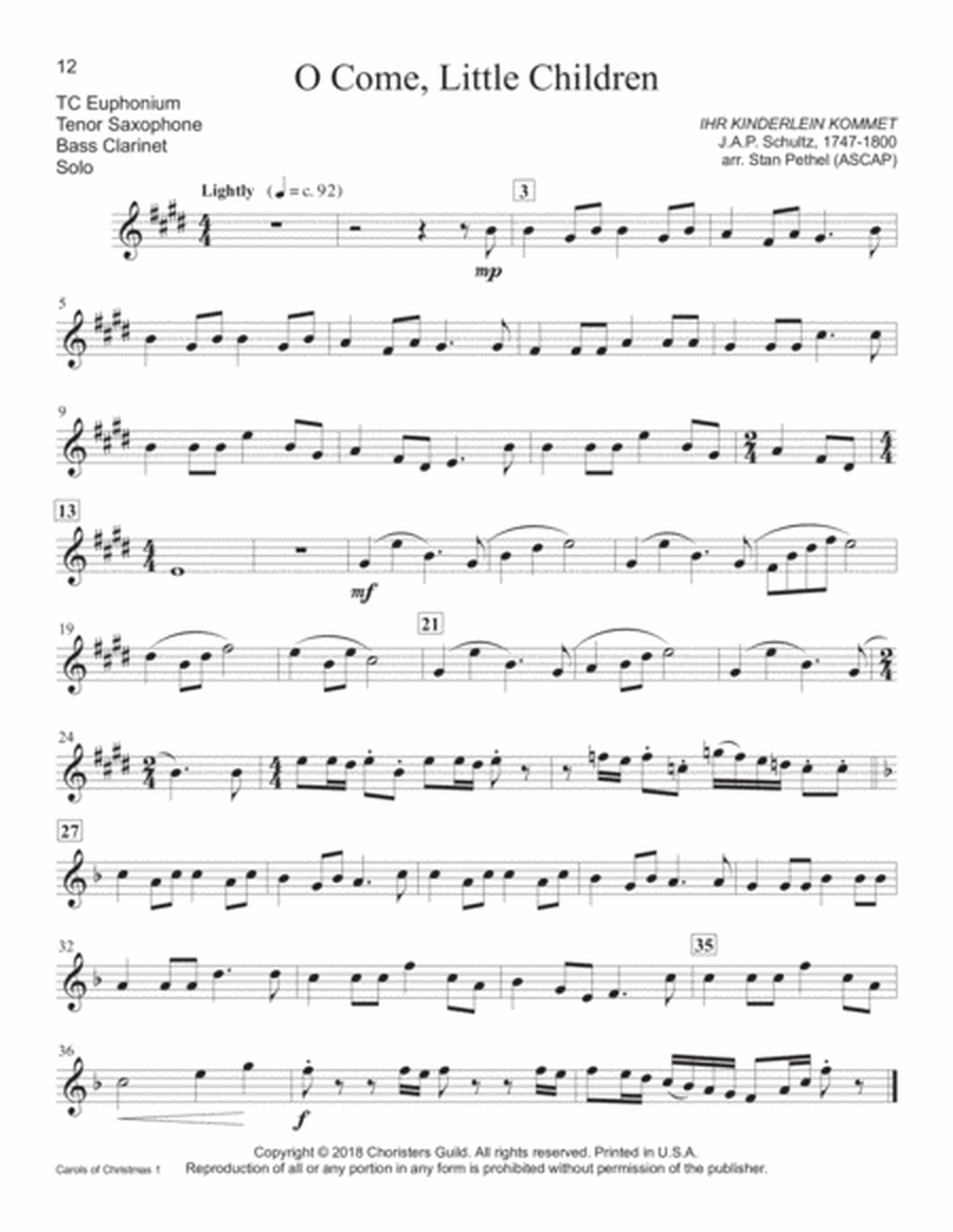 Carols of Christmas, Set 1 - Tenor Saxophone(s)/TC Euphonium(s) image number null