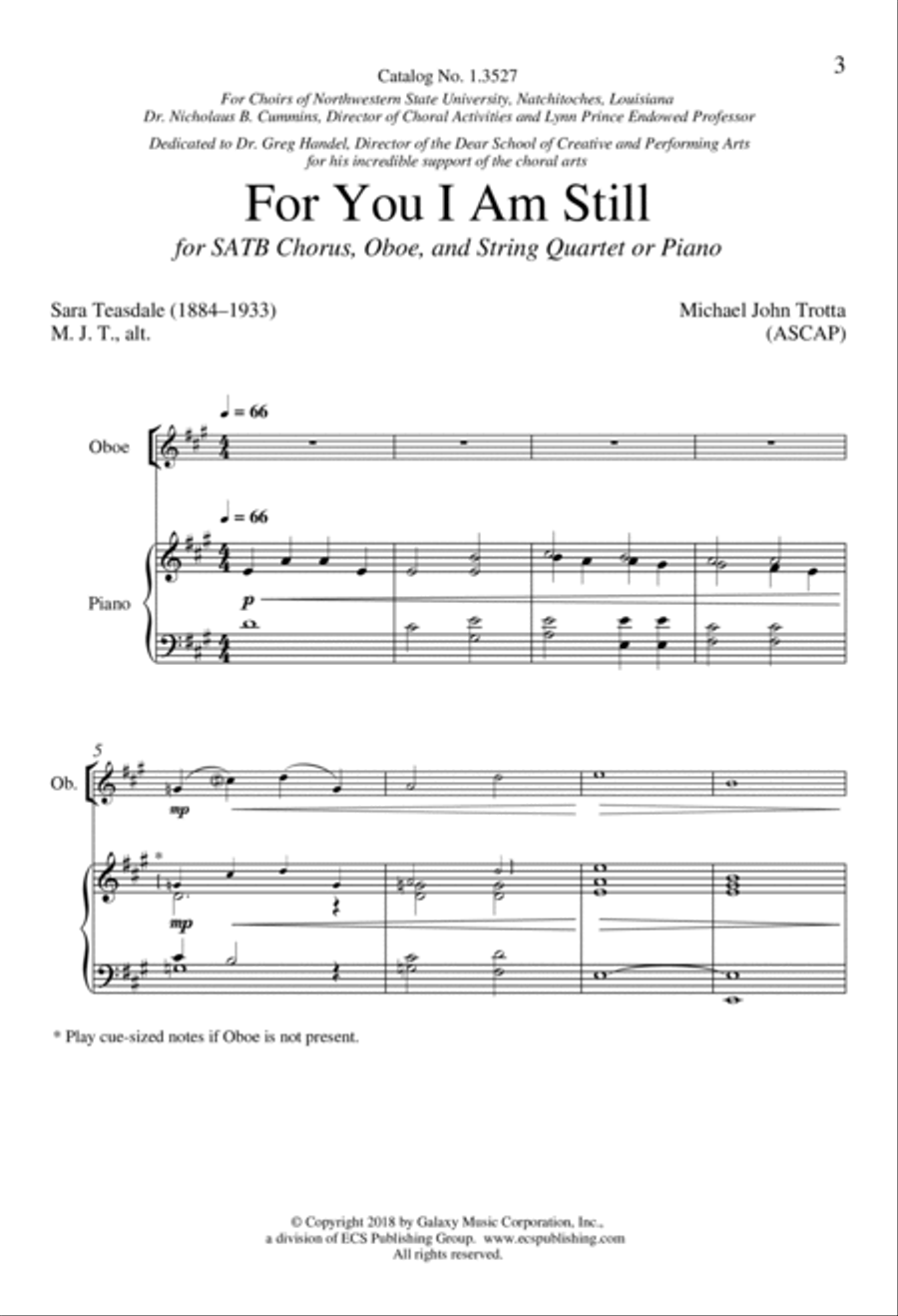 For You I Am Still from For a Breath of Ecstasy 4-Part scores gallery preview page 2