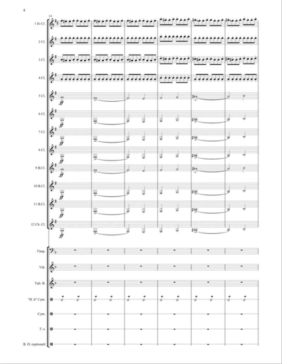 Night on the Bare Mountain arranged for Clarinet Ensemble Score and Parts Woodwind Ensemble scores gallery preview page 5