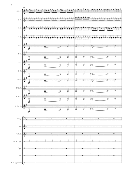 Night on the Bare Mountain arranged for Clarinet Ensemble Score and Parts
