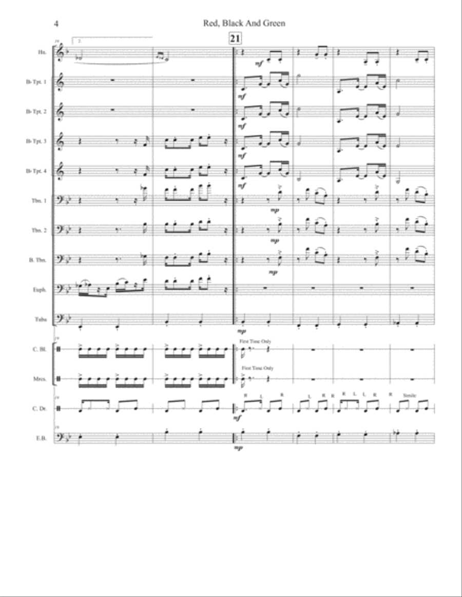 Red, Black And Green Red, Black And Green Large Ensemble scores gallery preview page 5