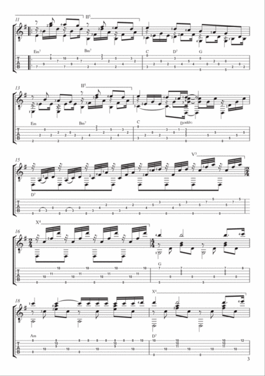Ballade Pour Adeline Guitar Tablature scores gallery preview page 2