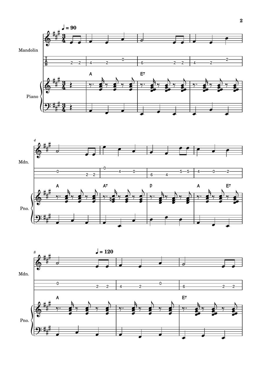 Happy Birthday to You Mandolin scores gallery preview page 2