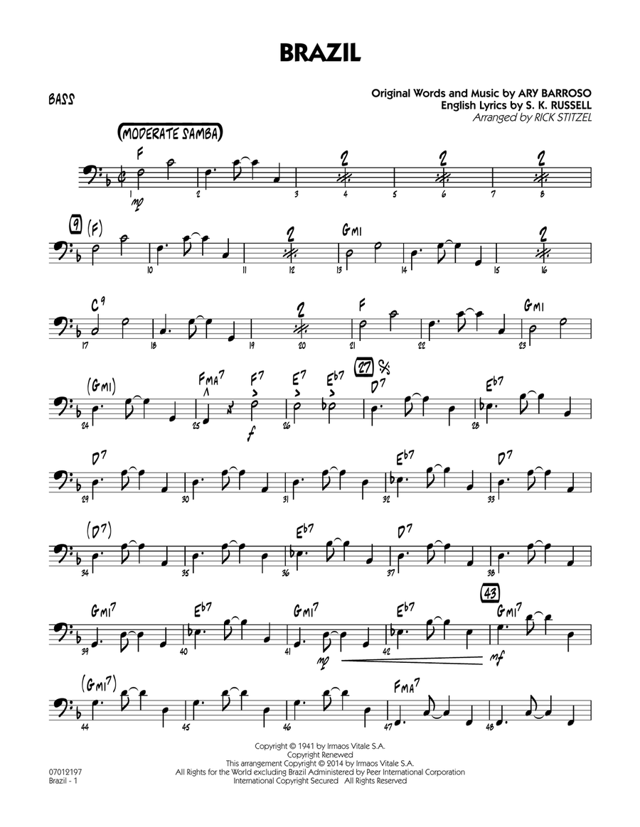 Brazil - Bass Jazz Ensemble scores gallery preview page 1