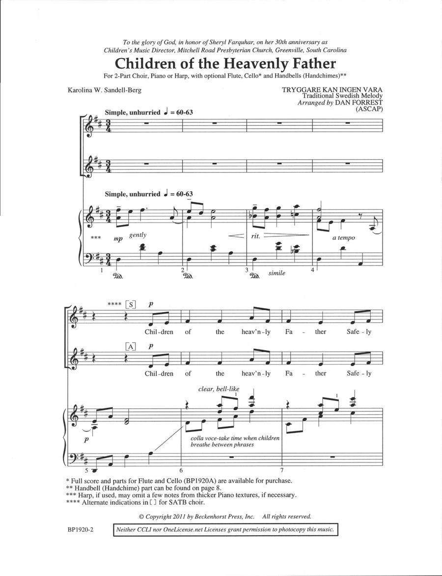 Children of the Heavenly Father - Forrest 2-Part scores gallery preview page 2