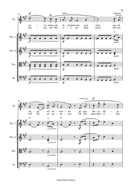 Mendelssohn, F: Geständnis Op.9, N.2 - arrangement for string quartet and High voice