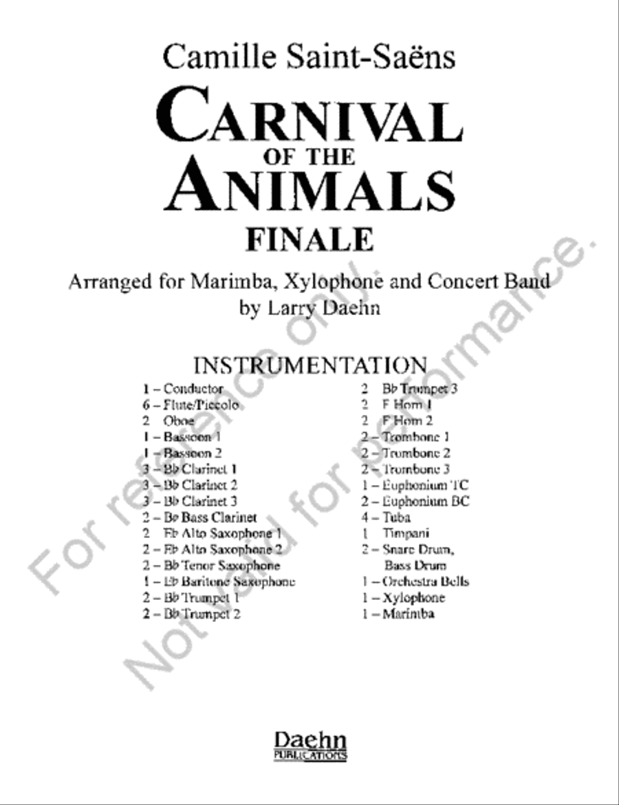 Carnival of the Animals Concert Band scores gallery preview page 2