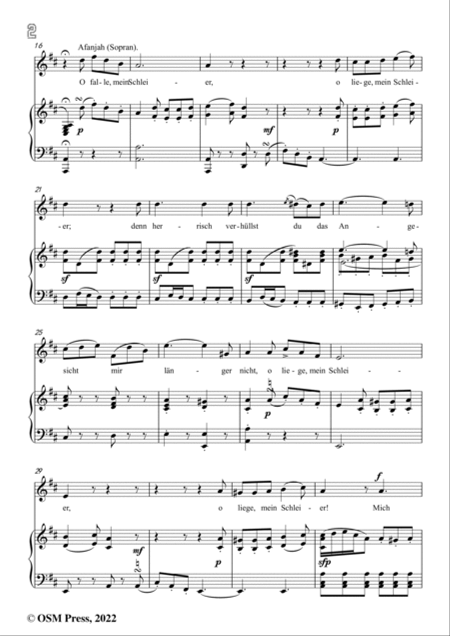 Loewe-Schleier-Romanze,in D Major,for Voice and Piano