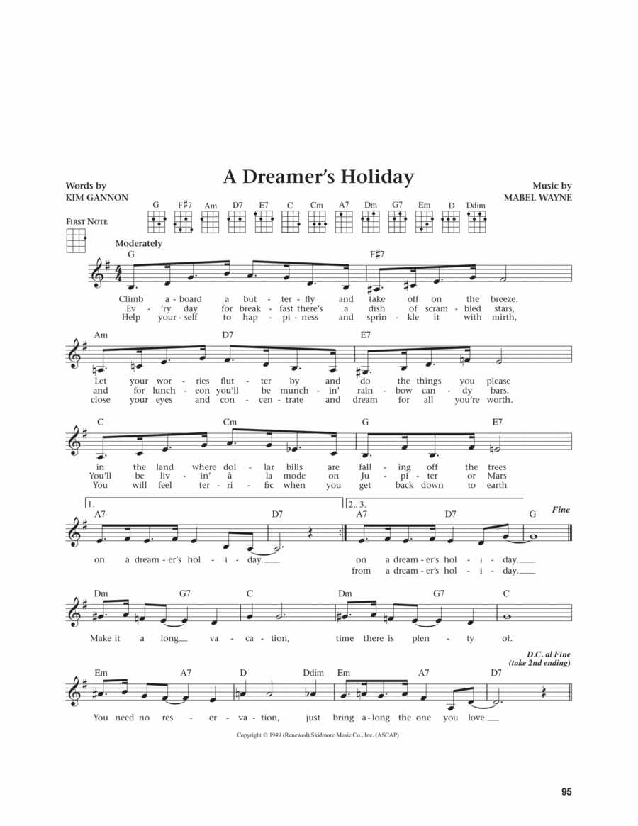 A Dreamer's Holiday (from The Daily Ukulele) (arr. Jim Beloff) Ukulele scores gallery preview page 1