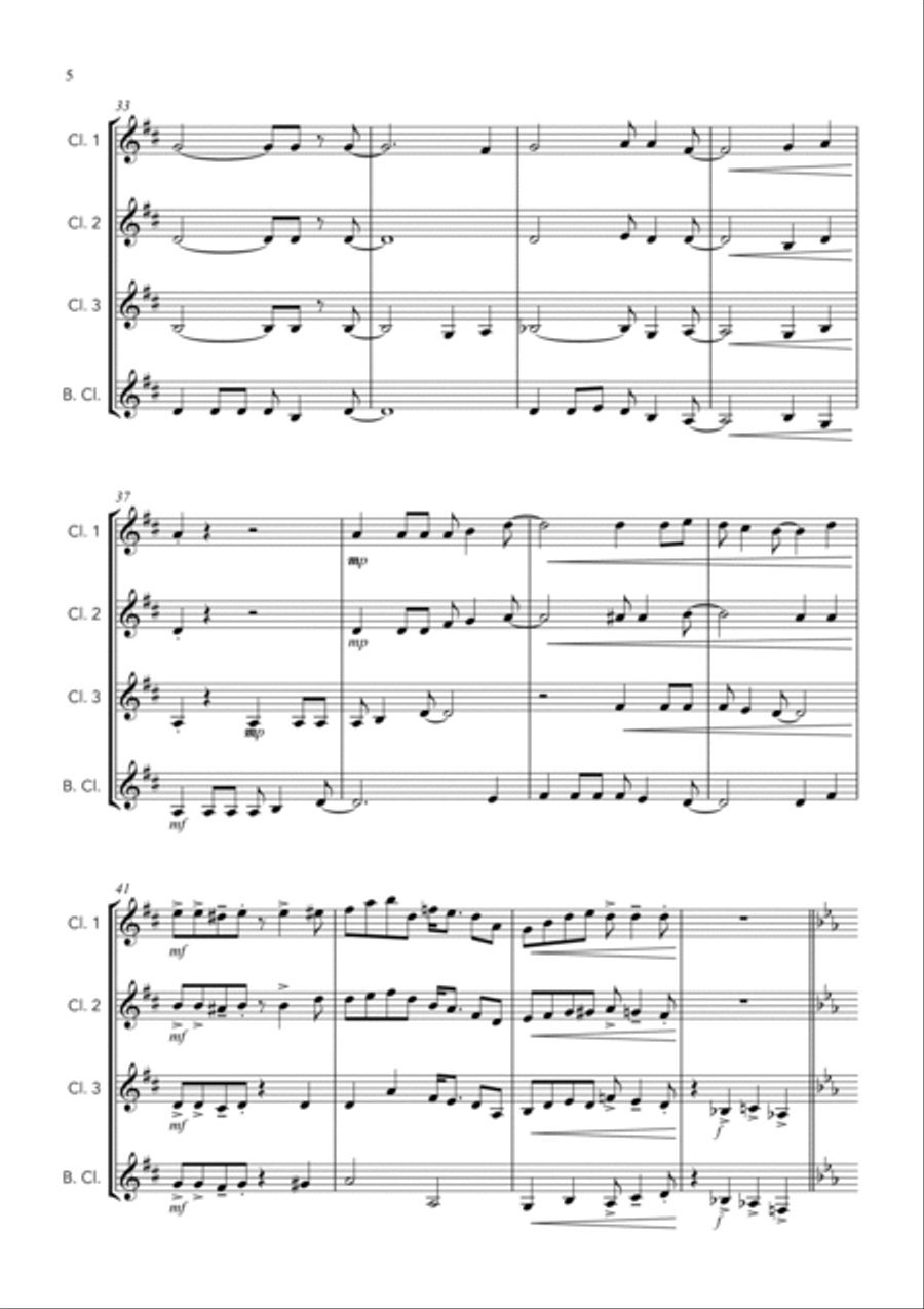 A Shining Light (This Little Light of Mine) - For Clarinet Quartet Clarinet Quartet scores gallery preview page 6