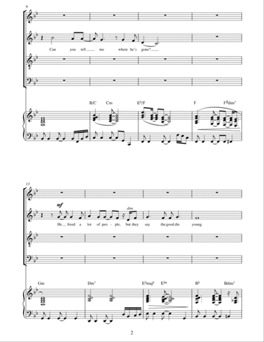 Abraham, Martin And John 4-Part scores gallery preview page 2