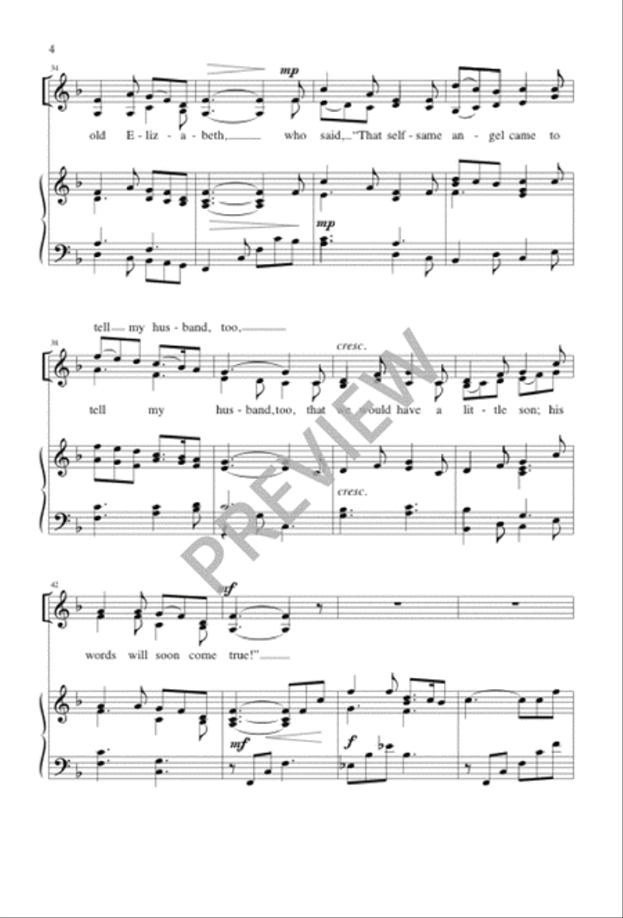 Young Mary Lived in Nazareth 4-Part scores gallery preview page 5