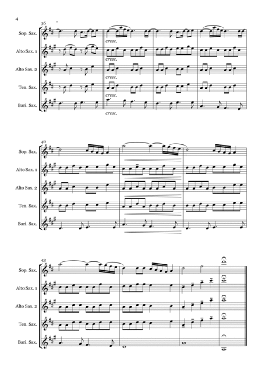 I Will Always Love You Saxophone Quintet scores gallery preview page 4