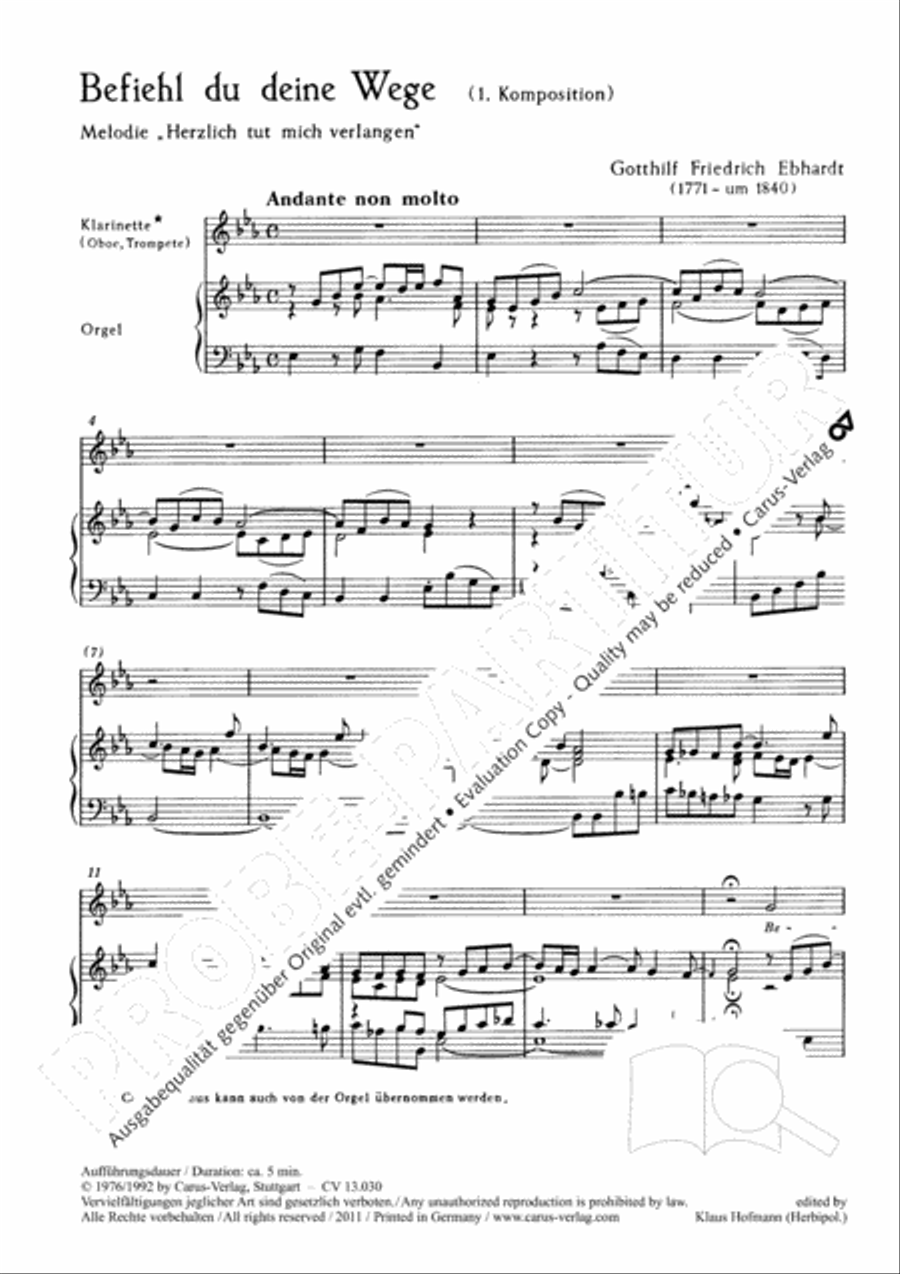 Befiehl du deine Wege Oboe scores gallery preview page 3