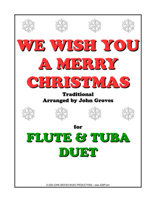 Book cover for We Wish You A Merry Christmas - Flute & Tuba Duet