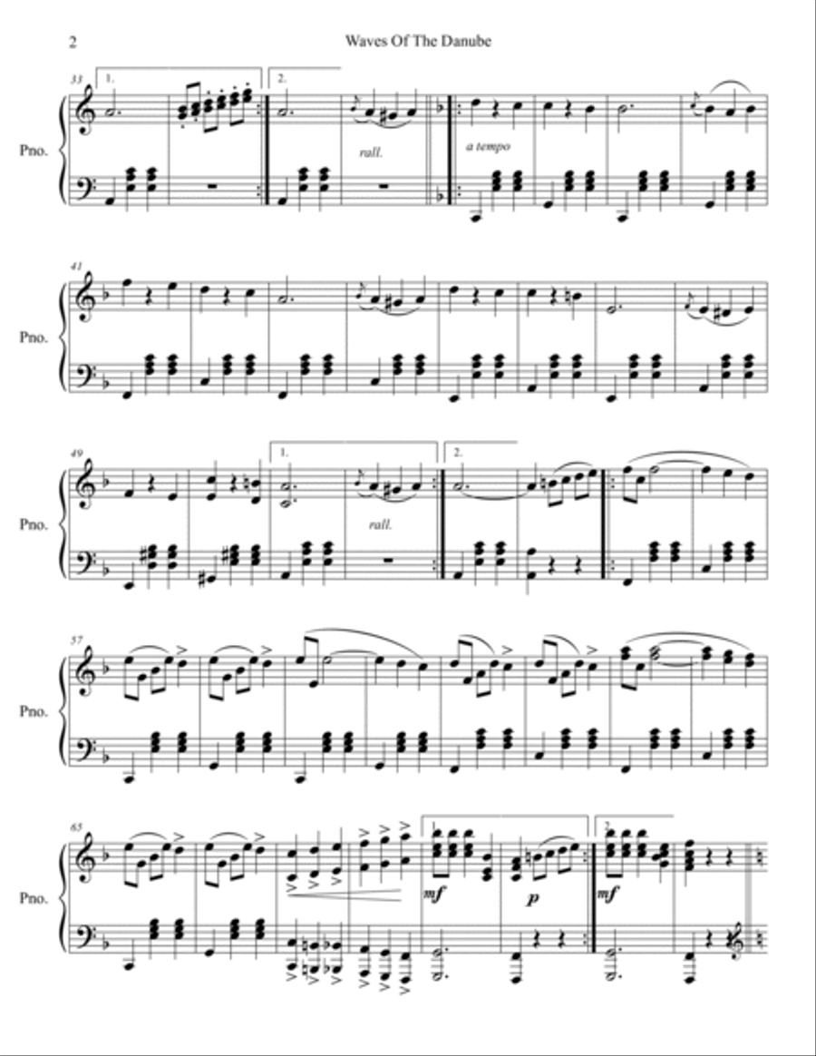 Waves Of The Danube Piano Solo scores gallery preview page 3
