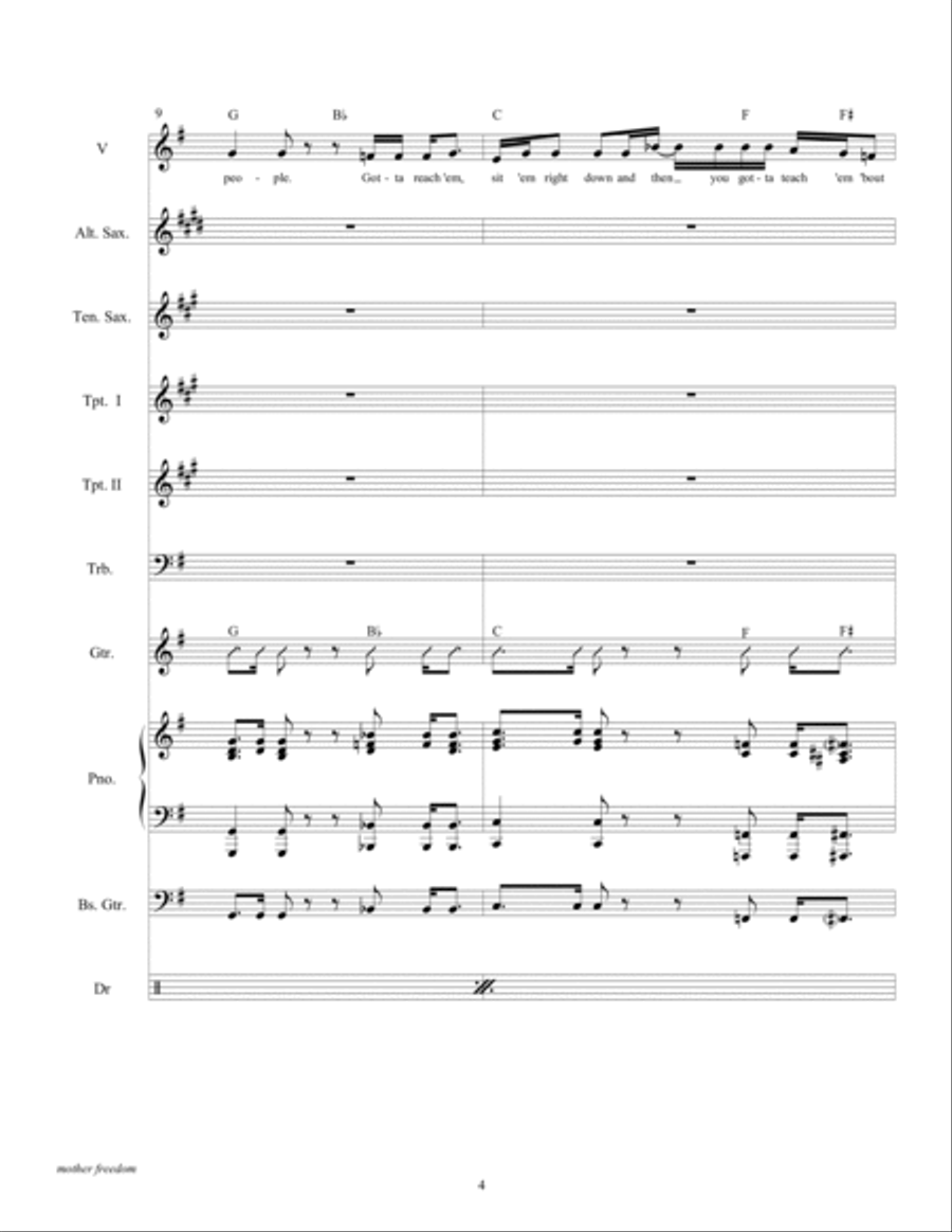 Mother Freedom Tenor Saxophone scores gallery preview page 6