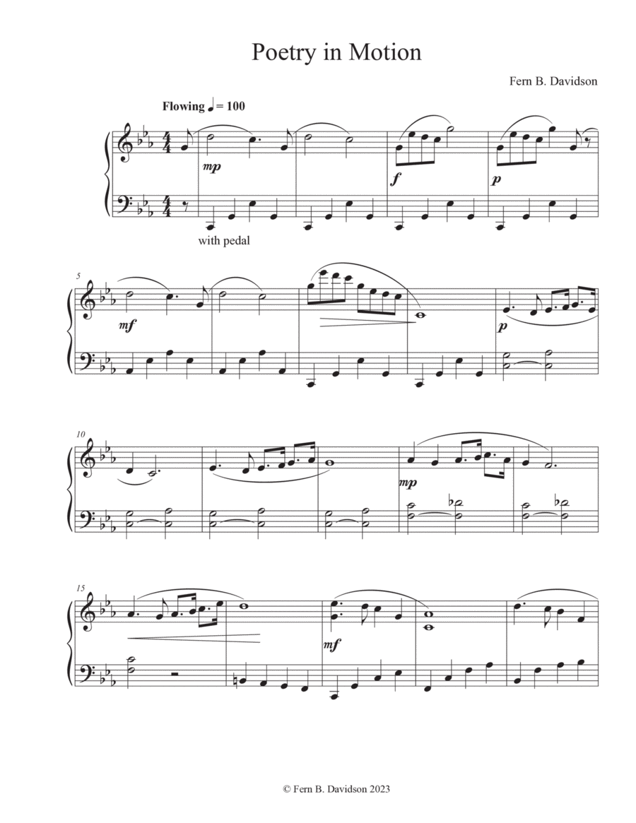 Poetry in Motion Poetry in Motion Piano Solo scores gallery preview page 1