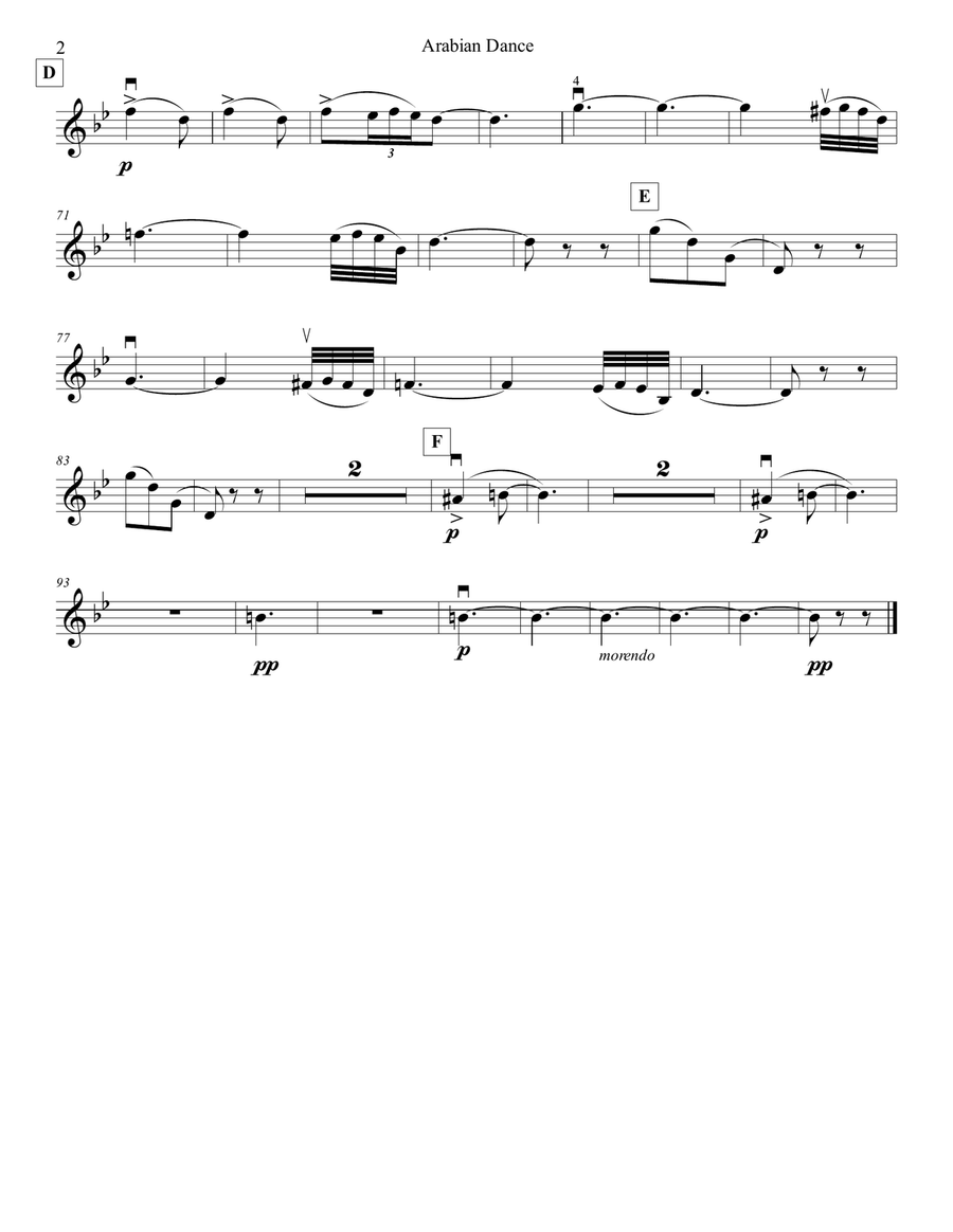 Extra Parts for Arabian Dance from 