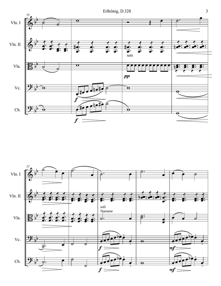 Erlkönig, D.328 (2nd Version) String Orchestra scores gallery preview page 5