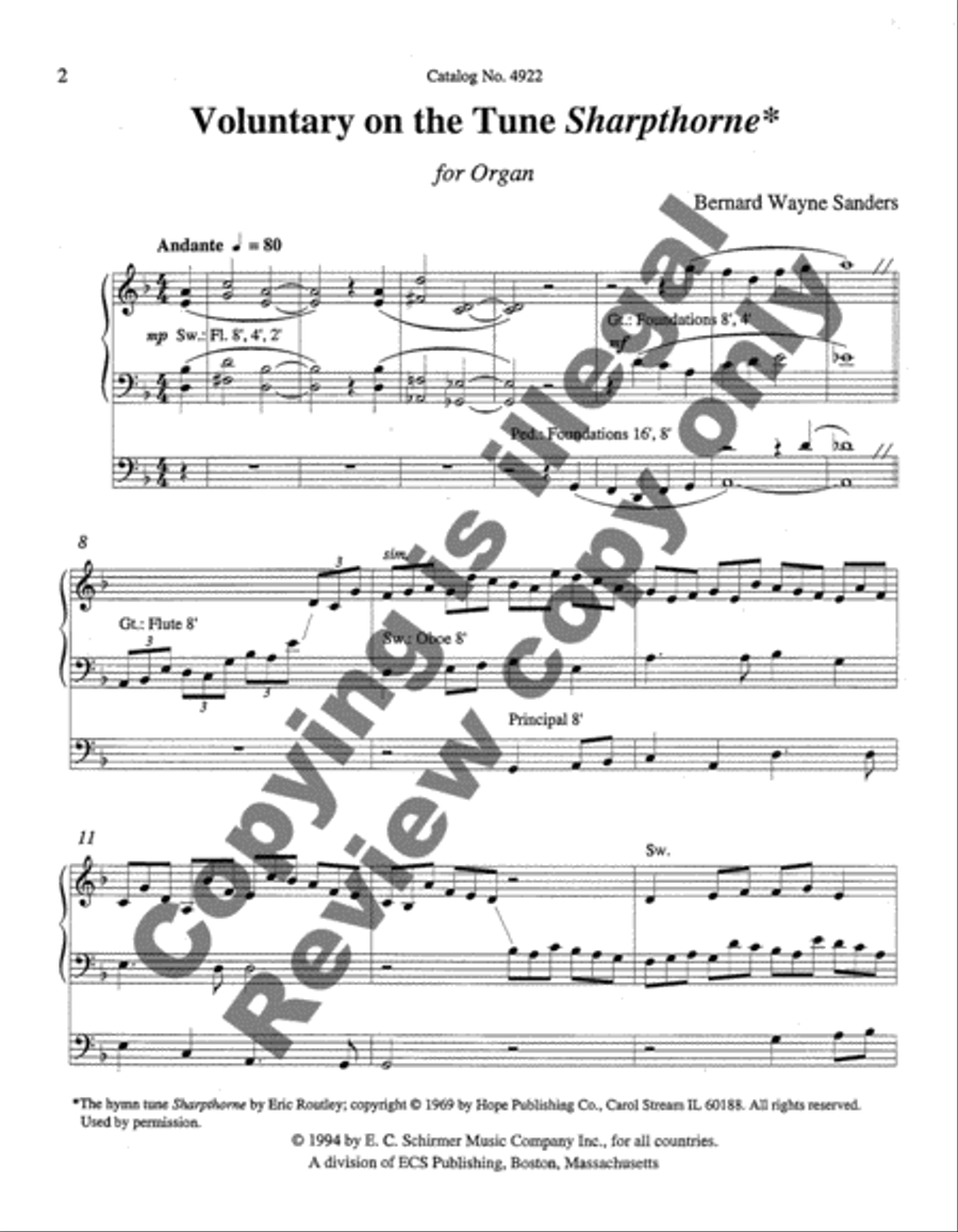 Voluntary on Sharpthorne Organ scores gallery preview page 4