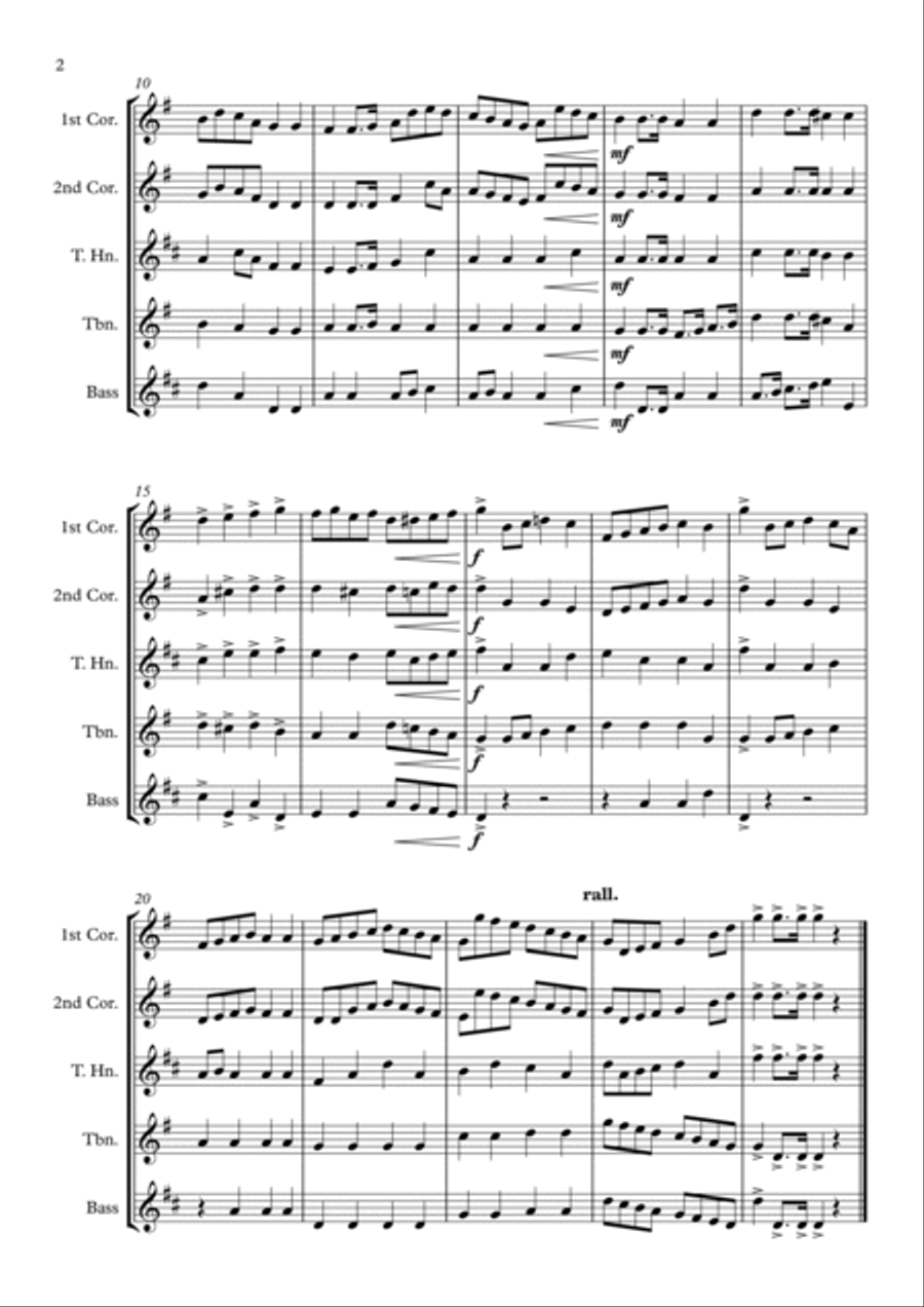 Four Cornish Tea Treat Tunes for Brass Quintet Brass Quintet scores gallery preview page 2