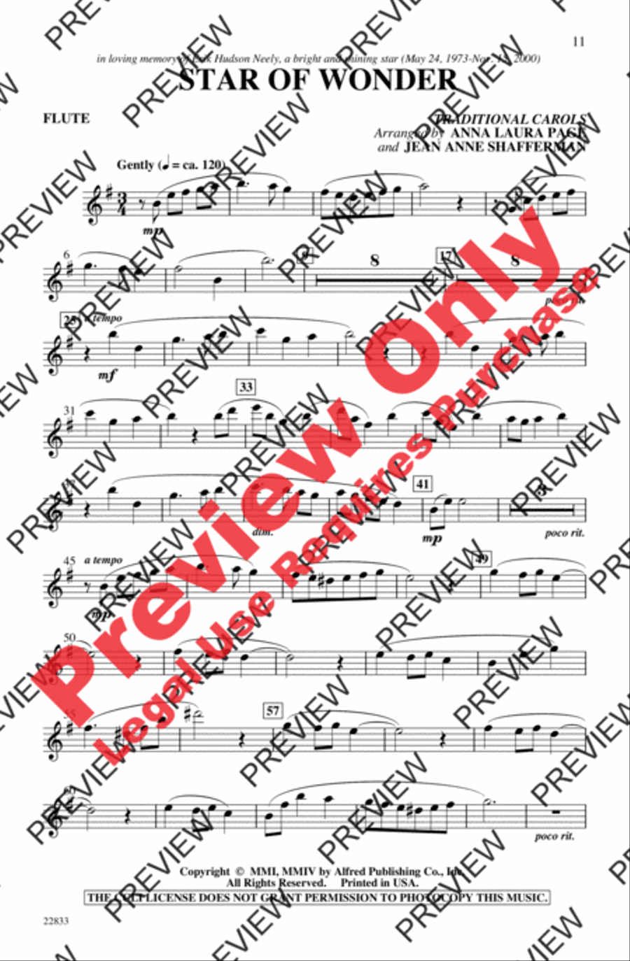 Star of Wonder (A Medley) Unison Choir scores gallery preview page 11