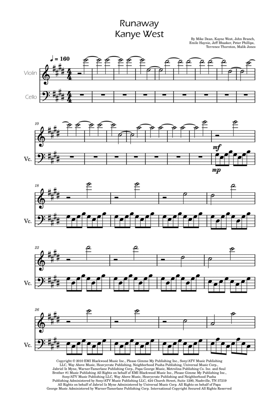 Runaway String Duet scores gallery preview page 1