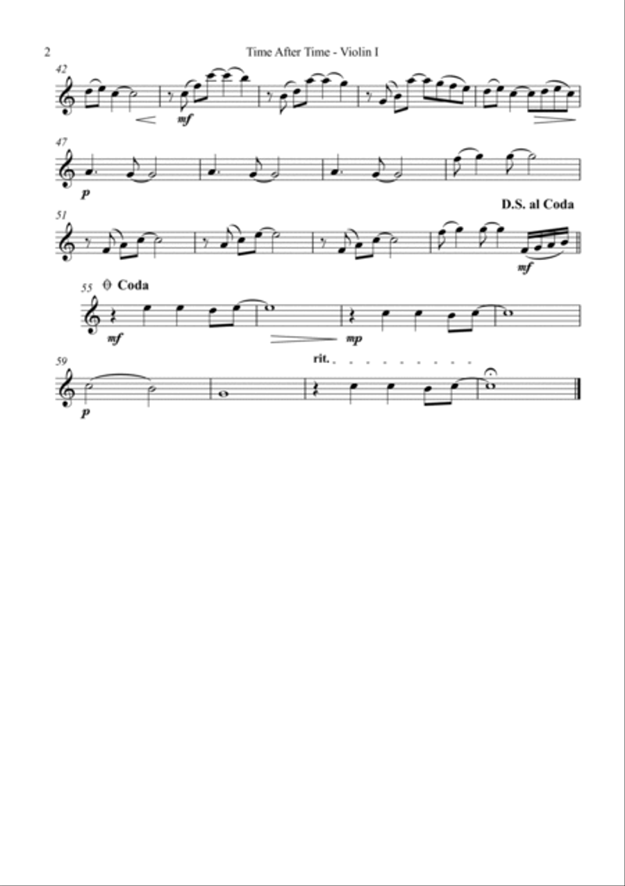 Time After Time String Quartet scores gallery preview page 3