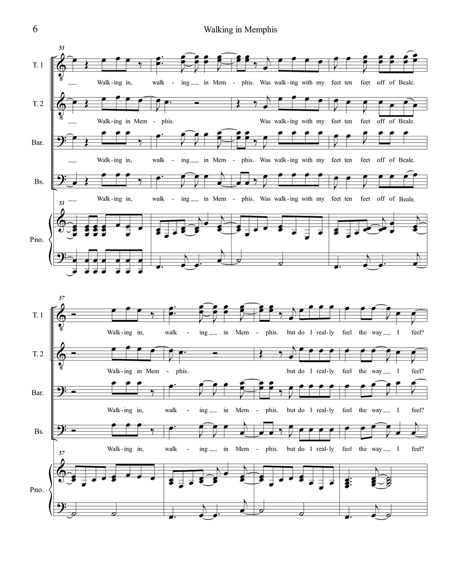 Walking In Memphis TTBB scores gallery preview page 6