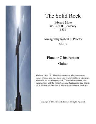 Book cover for The Solid Rock for Flute or C instrument and Guitar