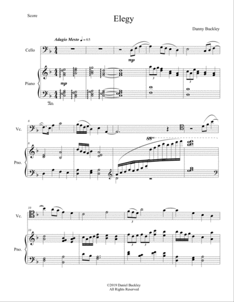 Elegy Piano scores gallery preview page 3