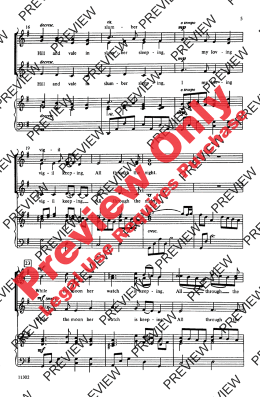 All Through the Night Women's Choir scores gallery preview page 4