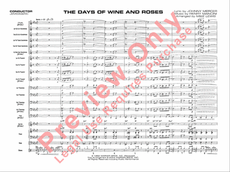 The Days of Wine and Roses Jazz Ensemble scores gallery preview page 4