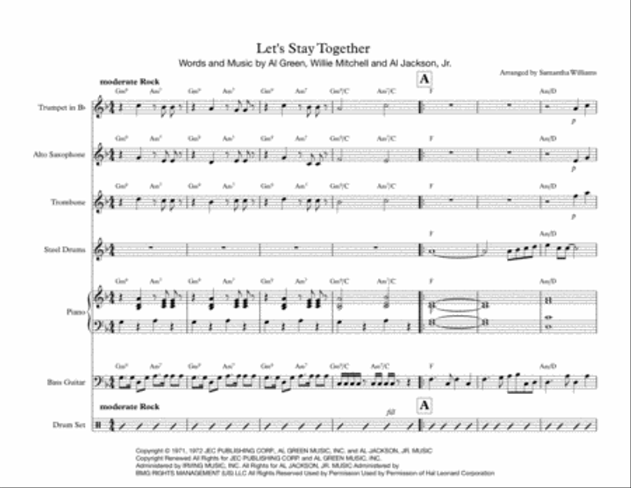 Let's Stay Together Brass Ensemble scores gallery preview page 1