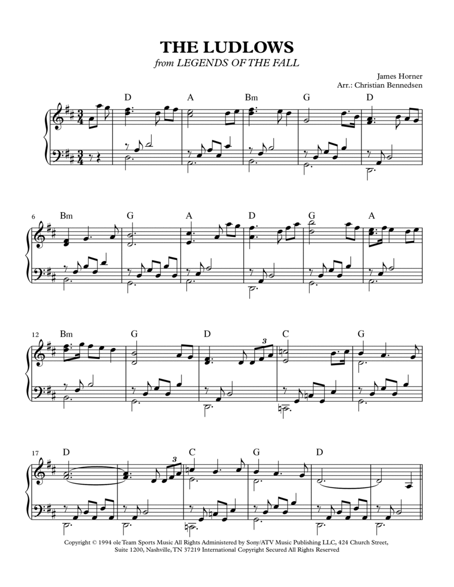 The Ludlows The Ludlows Piano Solo scores gallery preview page 1