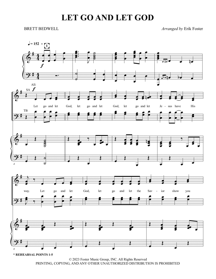 Let Go And Let God 4-Part scores gallery preview page 1