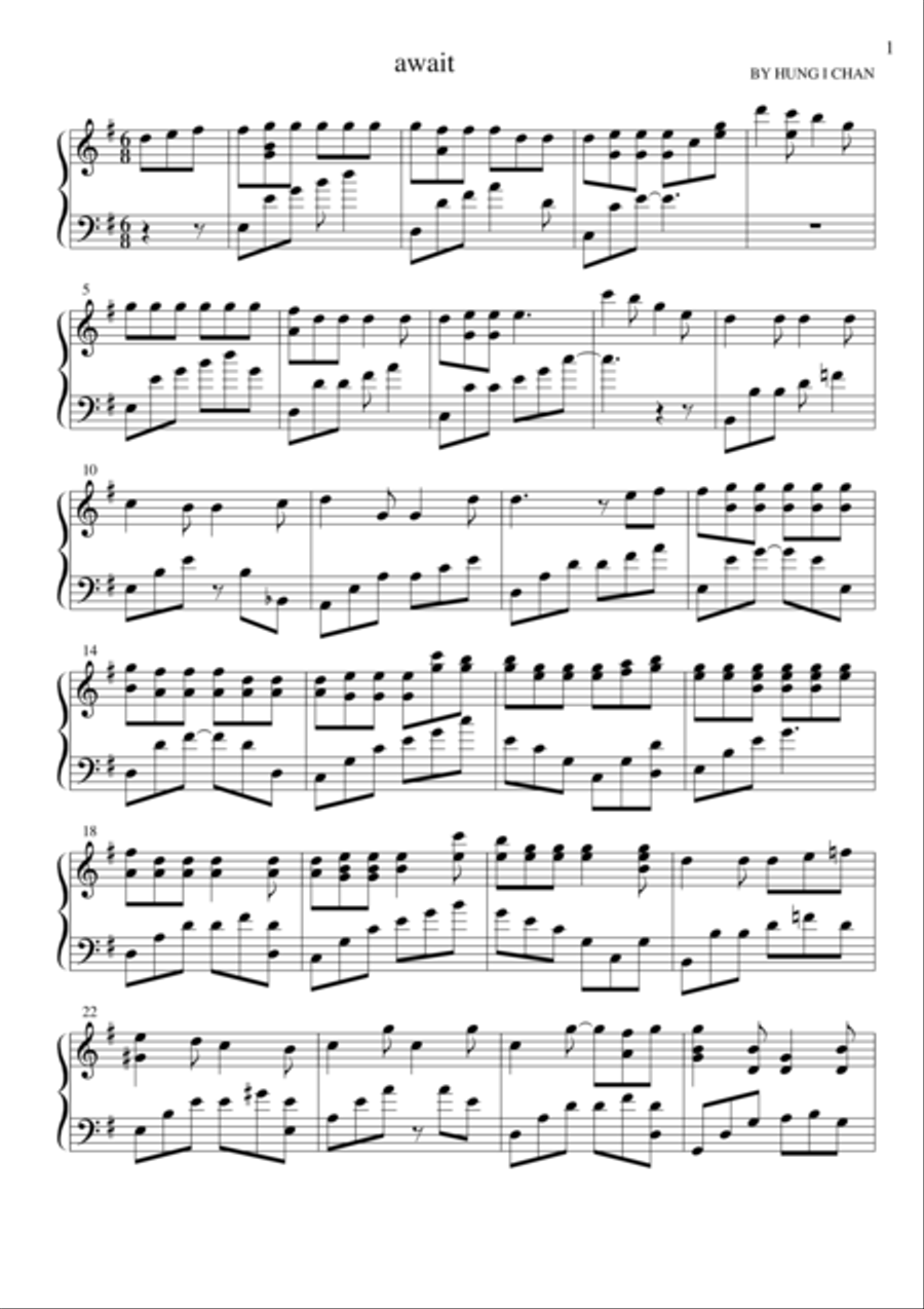 await await Piano Solo scores gallery preview page 1
