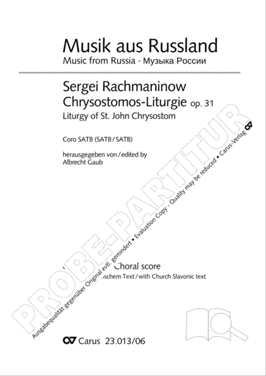 Liturgy of St. John Chrysostom op. 31 for mixed choir a cappella (Chrysostomos-Liturgie op. 31 fur Chor a cappella mit singbarem deutschem Text) A Cappella scores gallery preview page 2