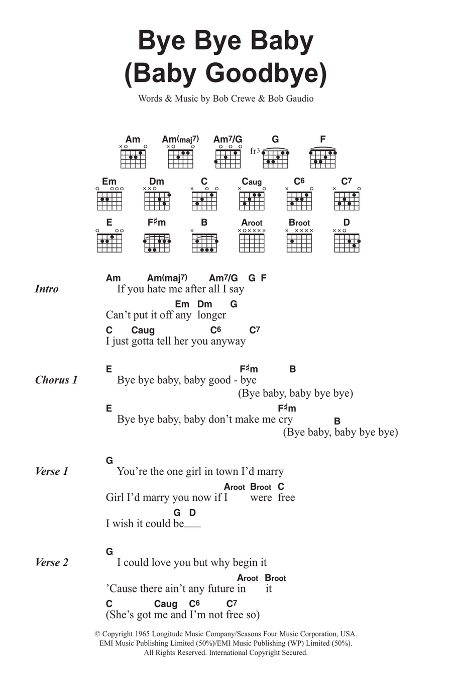 Bye Bye Baby (Baby Goodbye) Acoustic Guitar scores gallery preview page 1