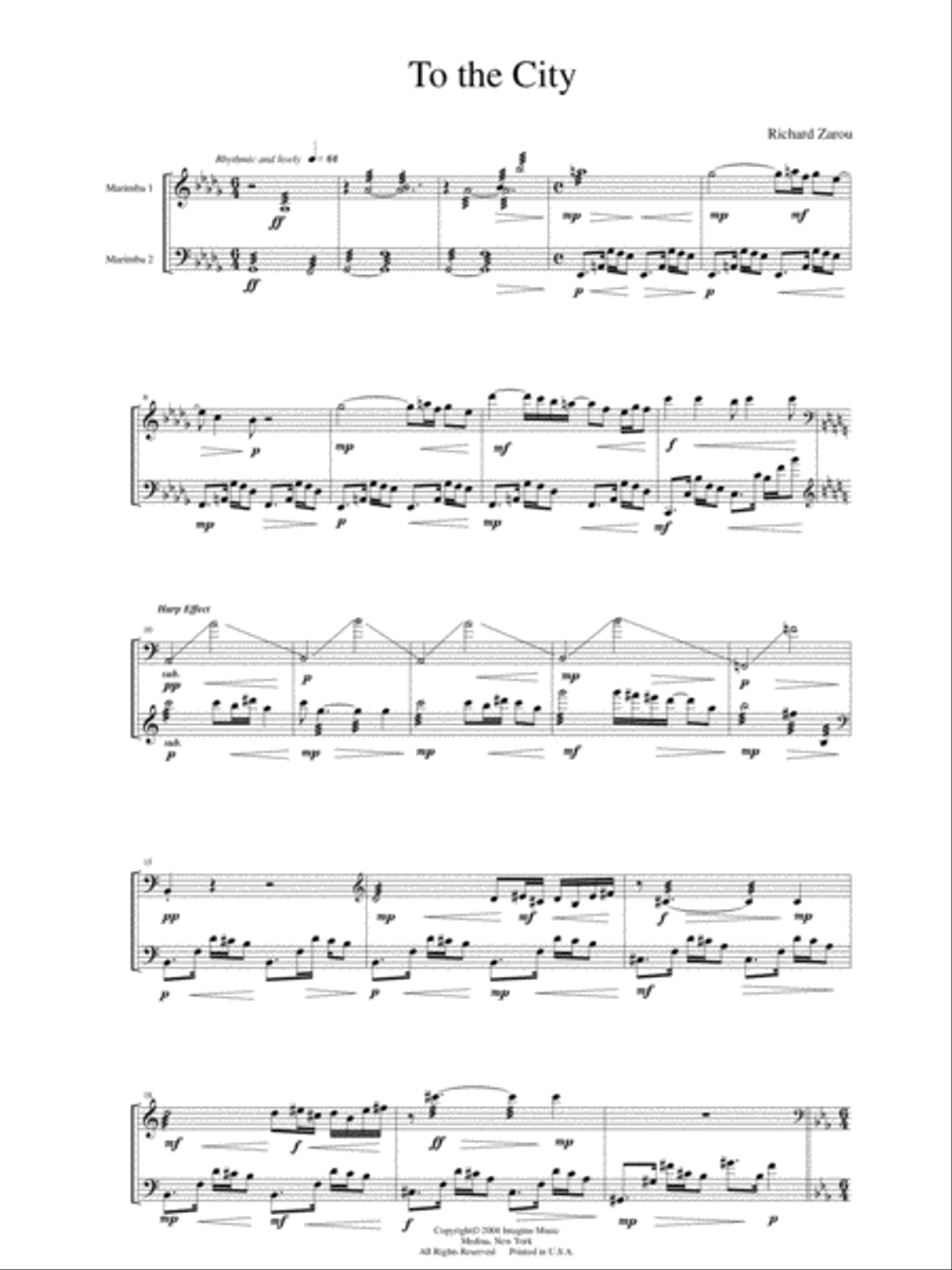 To the City To the City Marimba scores gallery preview page 2