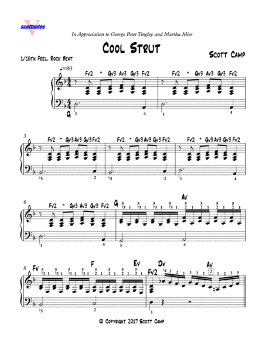 Cool Strut Piano Solo scores gallery preview page 1