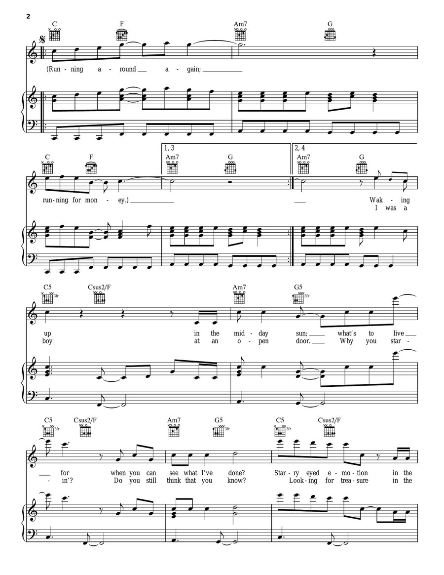 We Are Golden Piano, Vocal, Guitar scores gallery preview page 2