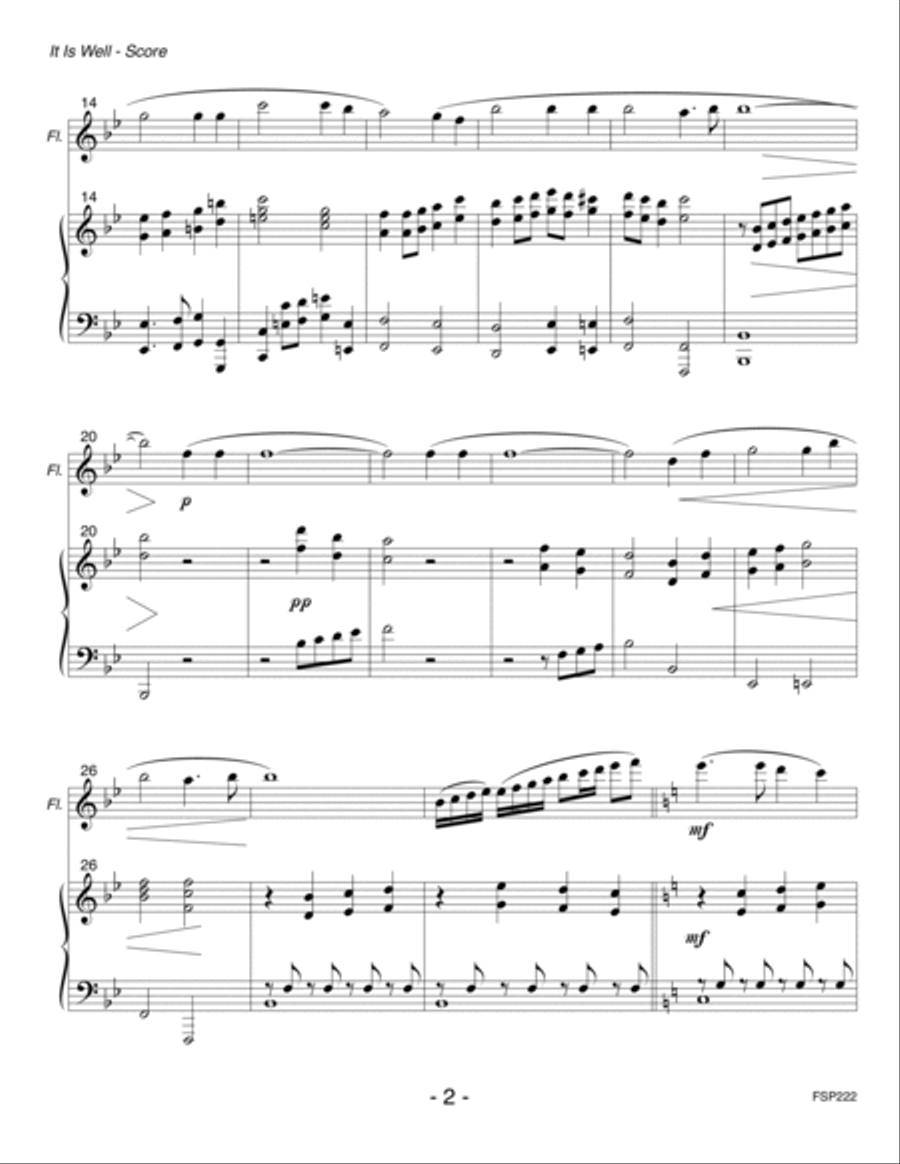 IT IS WELL WITH MY SOUL - FLUTE SOLO with Piano Accompaniment Flute Solo scores gallery preview page 2