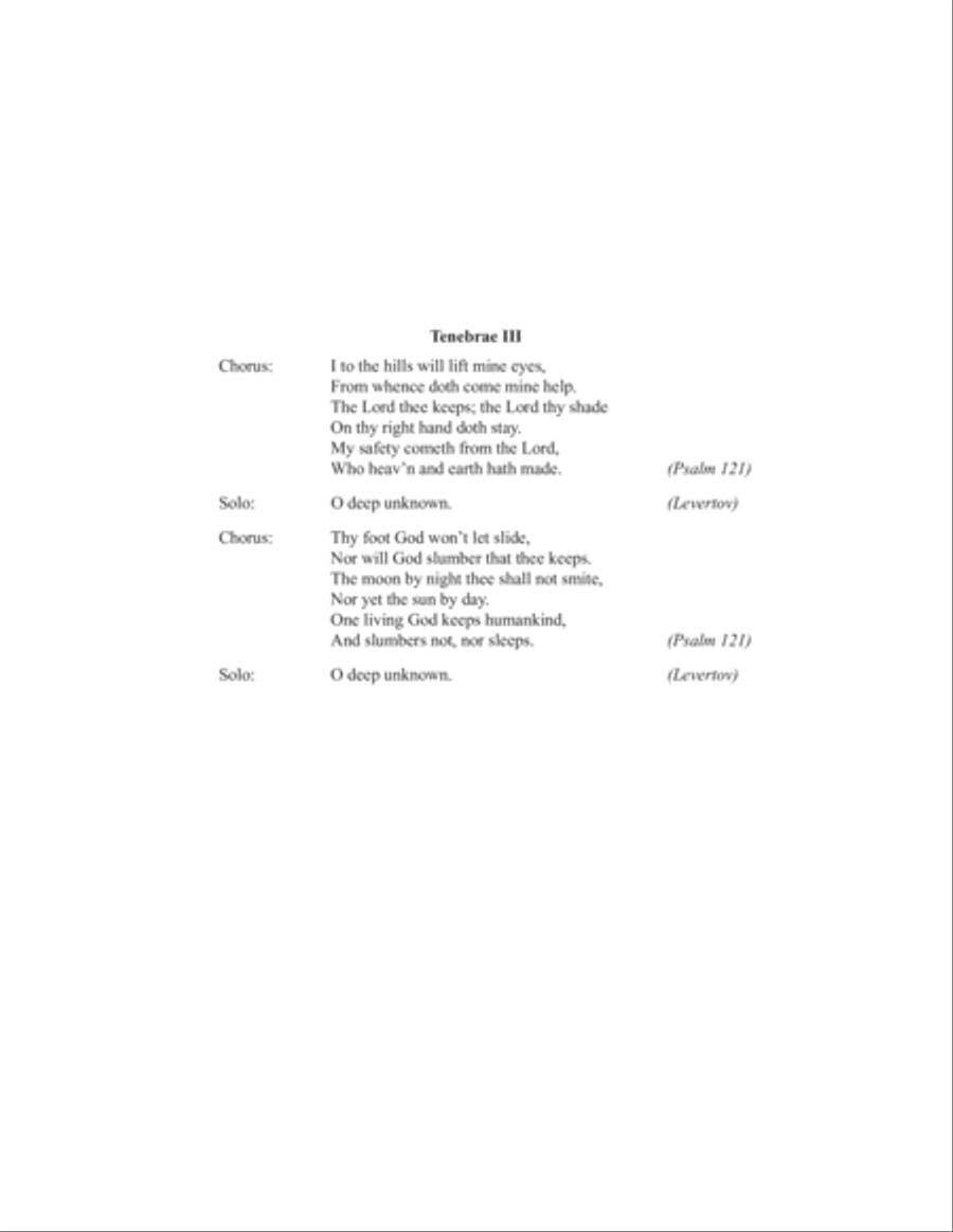 I to the Hills Will Lift Mine Eyes (Psalm 121): from Tenebrae (III) Choir scores gallery preview page 2