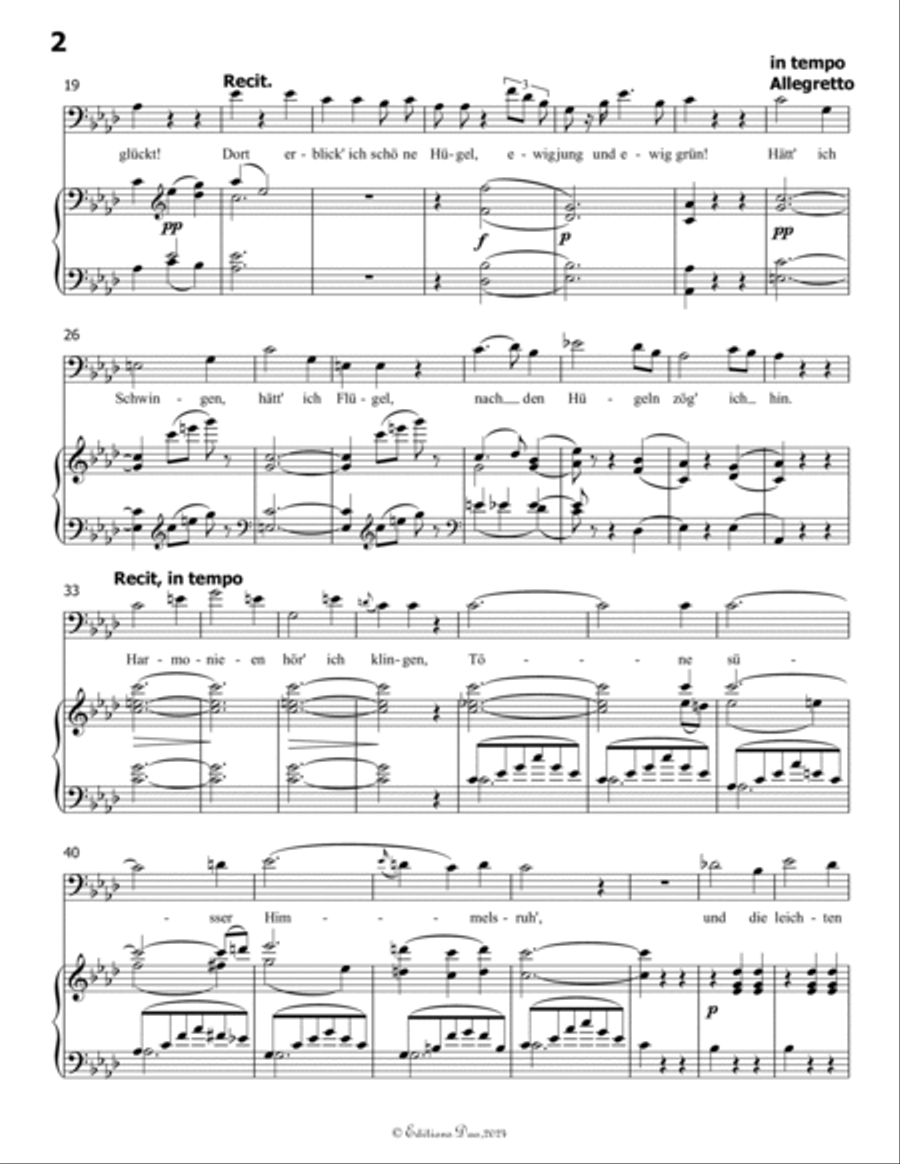 Sehnsucht, by Schubert, D.52, in A flat Major Voice scores gallery preview page 4