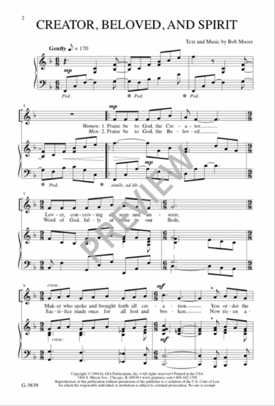 Creator, Beloved, and Spirit 2-Part scores gallery preview page 2