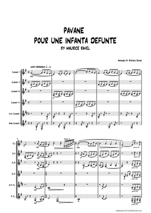 Pavane Pour Une Infanta Defunte by Ravel for Clarinet Sextet.
